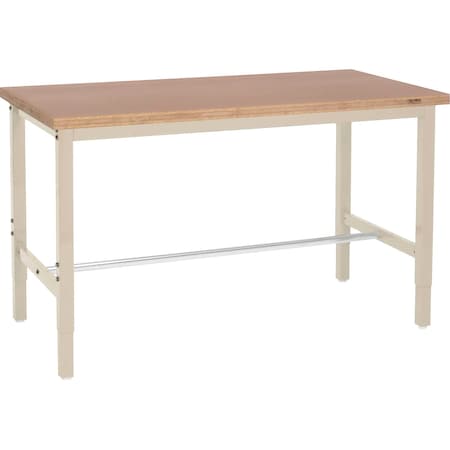 Global Industrial 96x36 Adjustable Height Workbench Square Tube Leg, Shop Top Square Edge Tan 253841TN